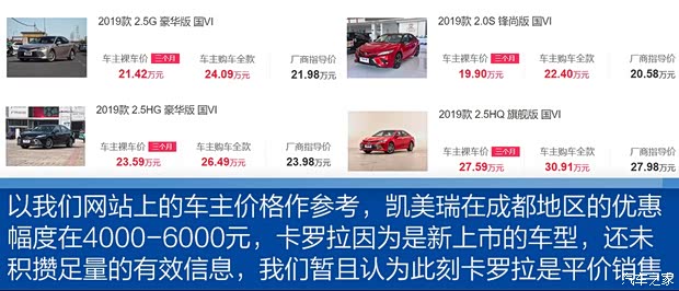 广汽丰田 凯美瑞 2019款 2.0E 精英版 国VI