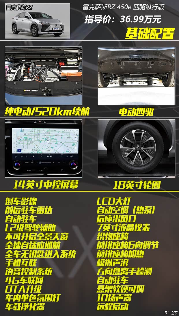 雷克萨斯 雷克萨斯RZ 2023款 450e 四驱纵行版