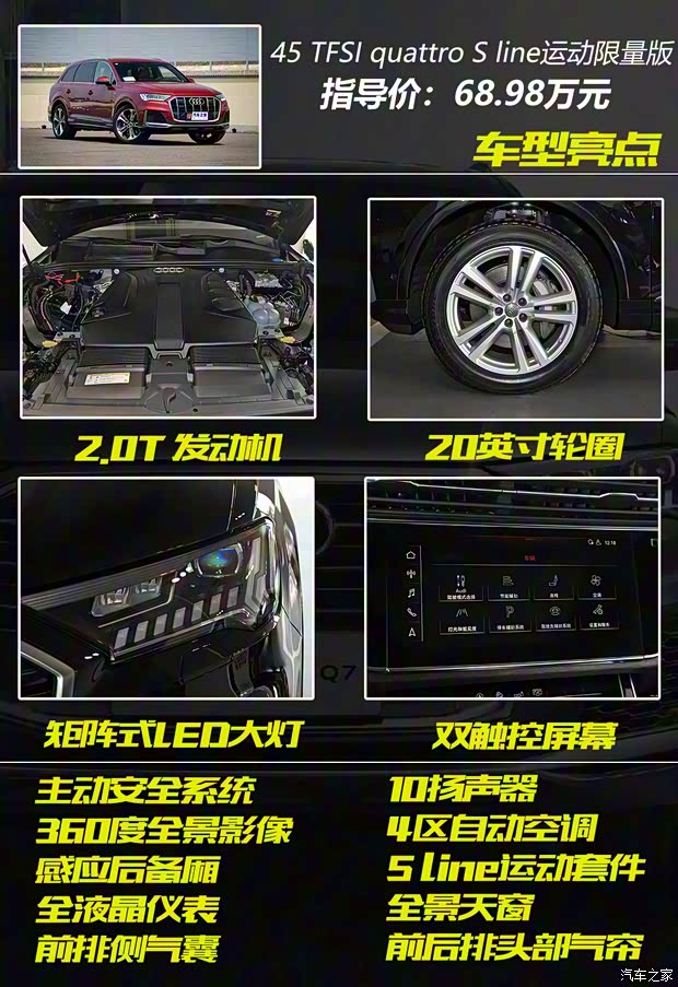 奧迪(進(jìn)口) 奧迪Q7 2020款 45 TFSI quattro S line運(yùn)動(dòng)限量版