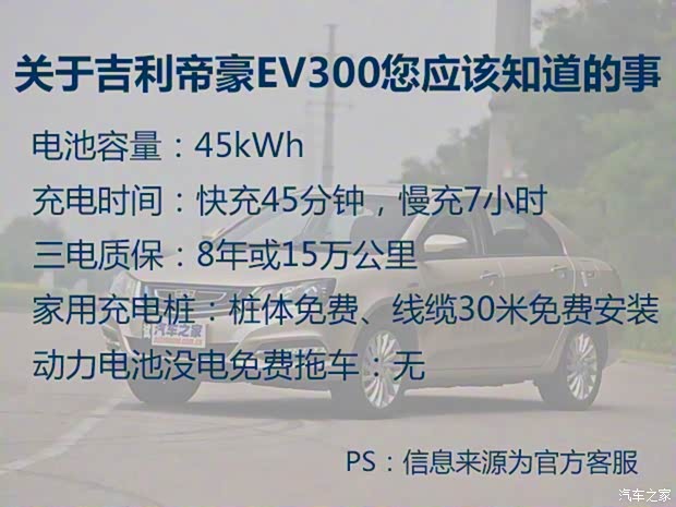 吉利汽车 帝豪新能源 2017款 三厢 EV300 精英型