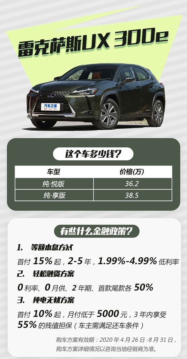 雷克薩斯 雷克薩斯UX新能源 2020款 300e 純·享版