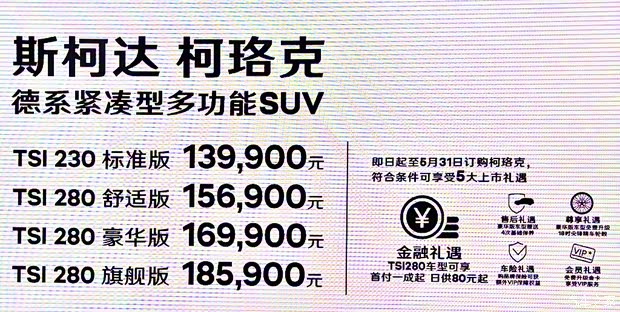 上汽斯柯达 柯珞克 2018款 TSI280 旗舰版