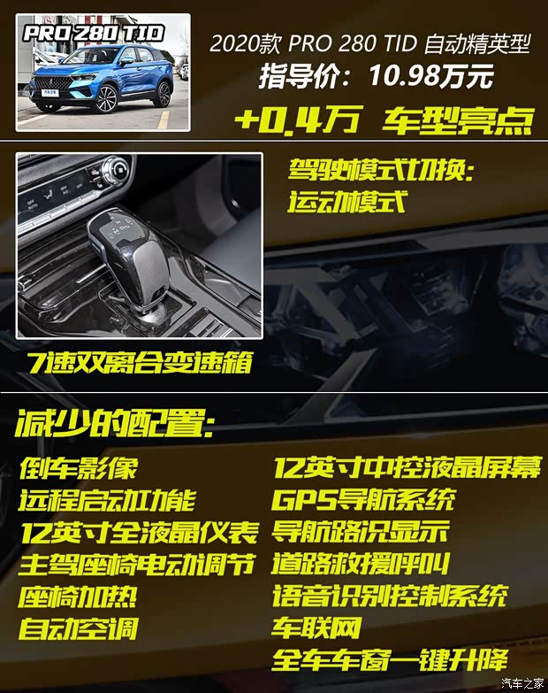 一汽奔腾 奔腾T77 2020款 PRO 280 TID 自动豪华型