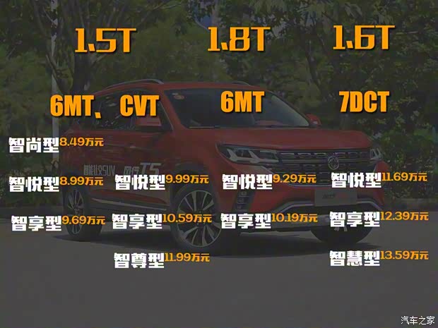 东风风行 风行T5 2018款 230T CVT智享型