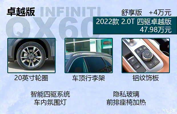 東風(fēng)英菲尼迪 英菲尼迪QX60 2022款 2.0T 四驅(qū)卓越版